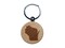 Wisconsin State Silhouette Engraved Wood Round Keychain Tag Charm